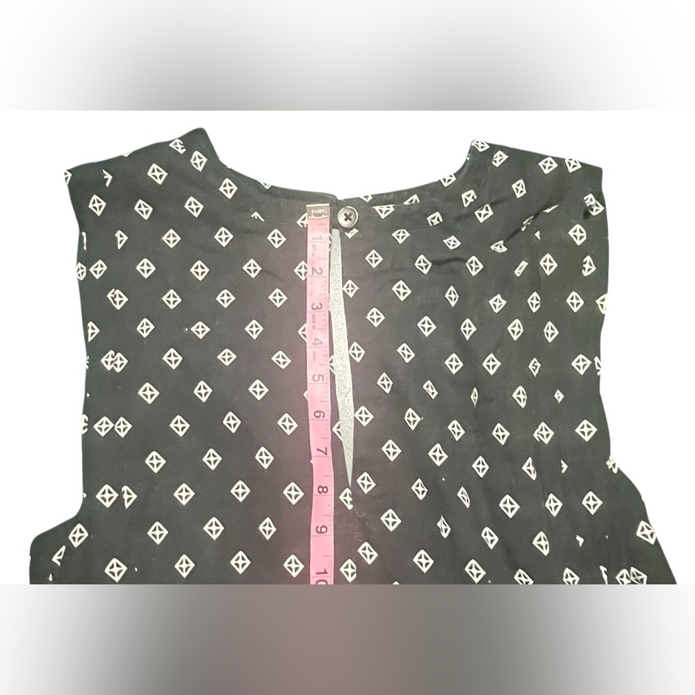 Free People Ashley black white diamond print sleeveless Romper size XS pre-owned - Picture 8 of 11